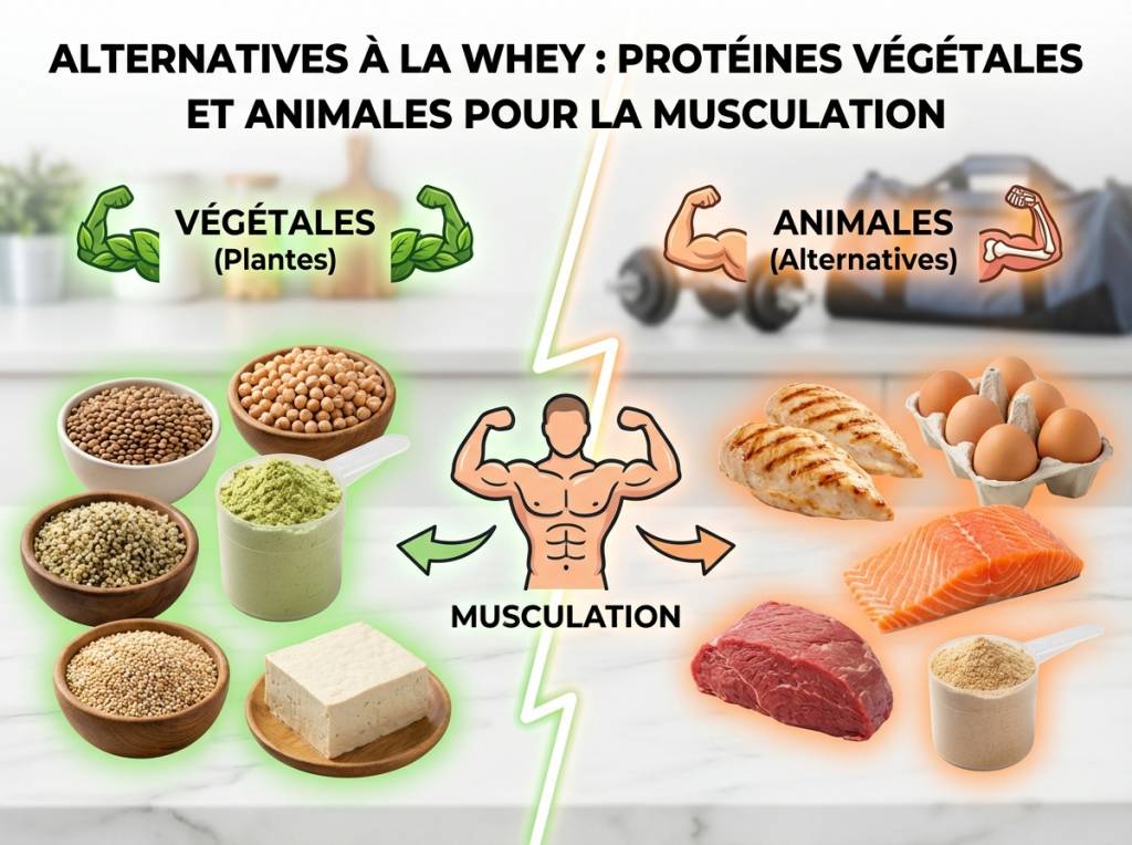 Alternatives à la whey : protéines végétales et animales pour la musculation