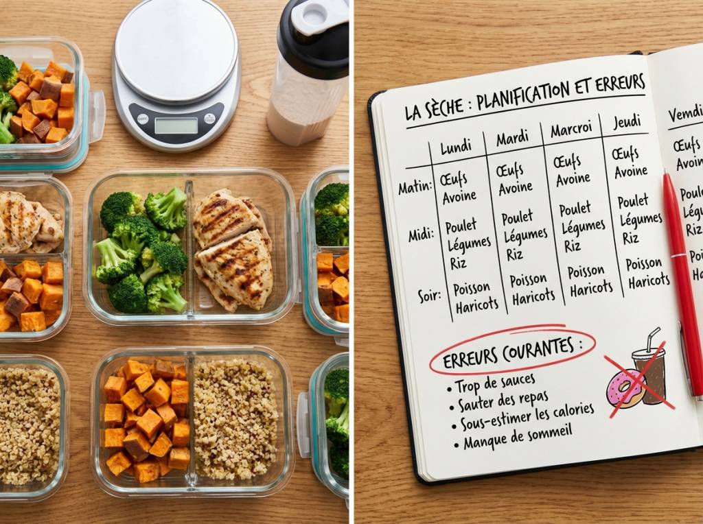 Alimentation pour sécher : planification des repas et erreurs les plus fréquentes