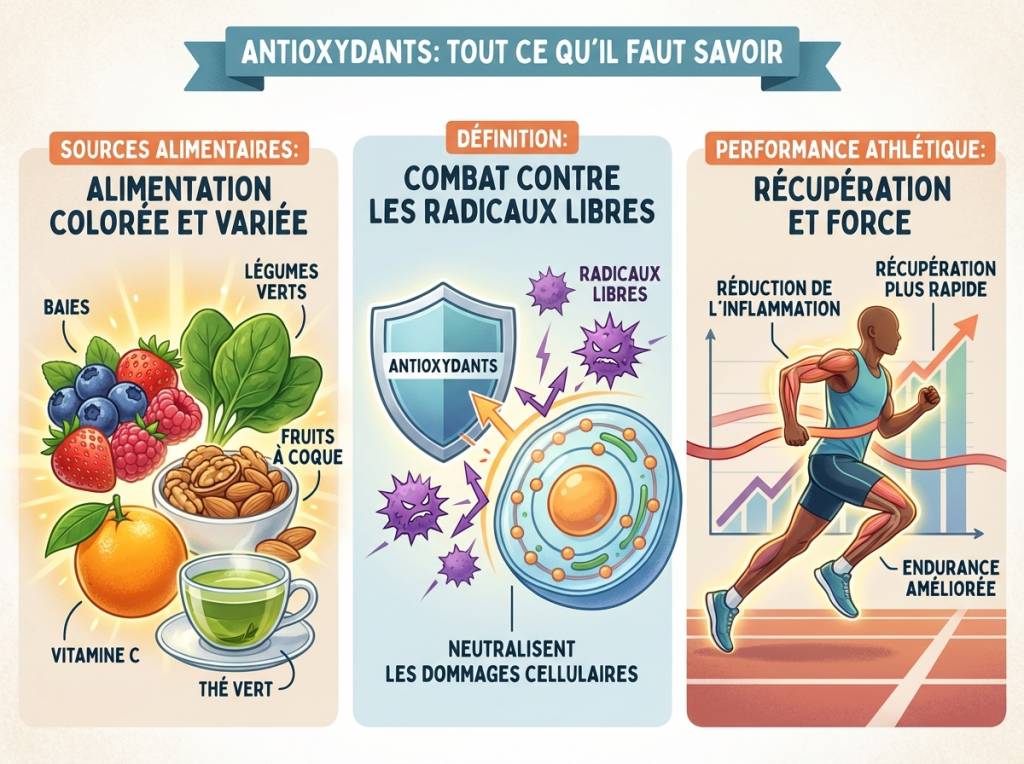 Antioxydants définition, sources alimentaires et rôle dans la performance sportive